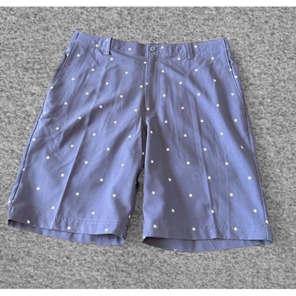 Golf America Men's Golf Shorts Size 34 Blue Star Print Flat Performance NWT